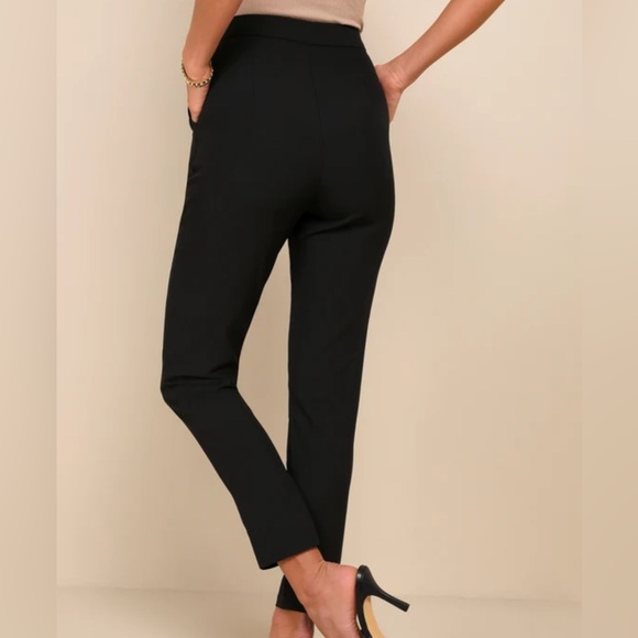 NWOT Lulus Kick It Black High-Waisted Trouser Pants, XS - Picture 3 of 7